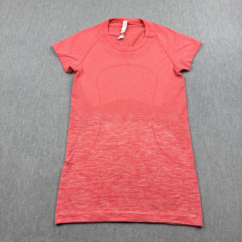 Lululemon Shirt Women 8 Orange Swiftly Tech Short Sleeve Crew Activewear Gym Top